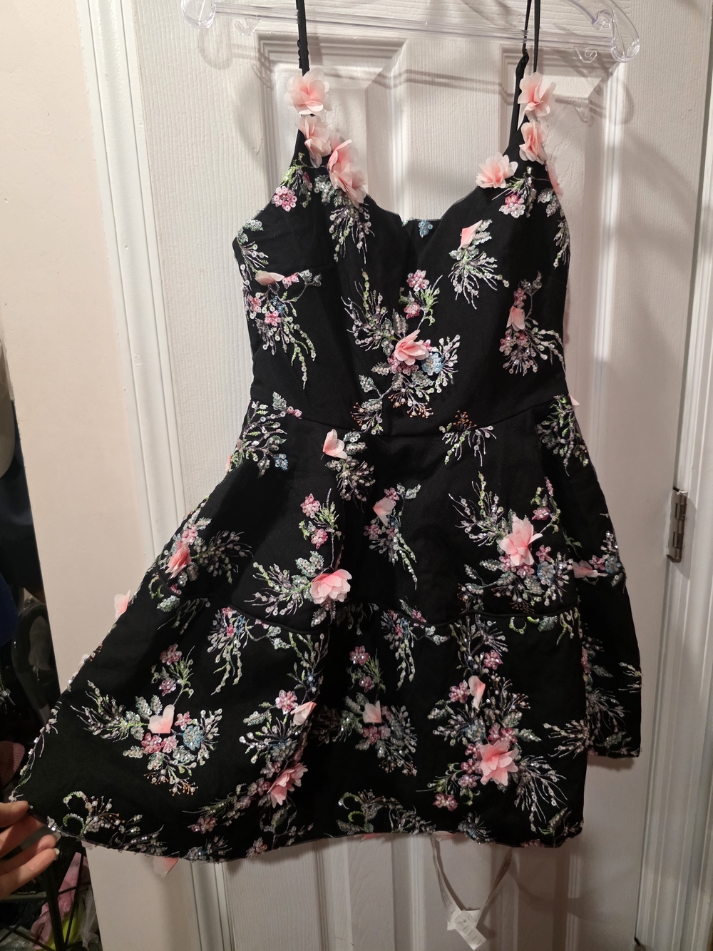NWT Gaia Floral Mini Dress in Black SZ M - Picture 7 of 12